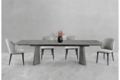 Sedia imbottita grigia design moderno SIENA