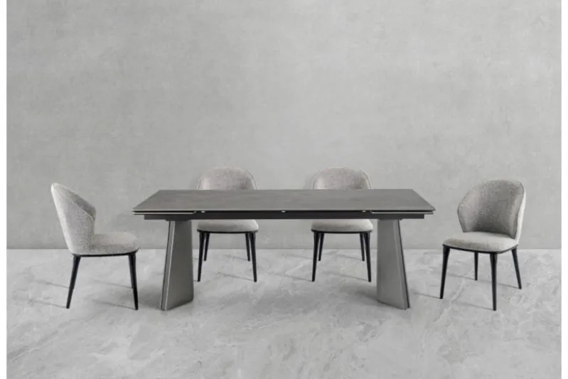 Sedia imbottita grigia design moderno SIENA