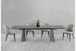 Sedia imbottita grigia design moderno SIENA