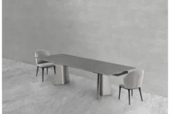 Sedia imbottita grigia design moderno SIENA