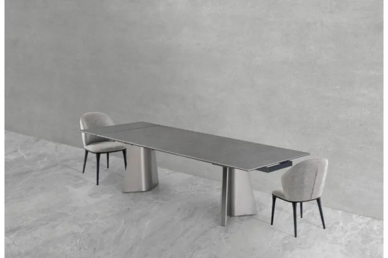 Sedia imbottita grigia design moderno SIENA