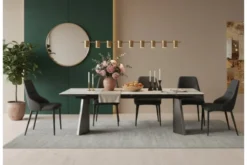 Sedia imbottita nera stile moderno MONOLIT