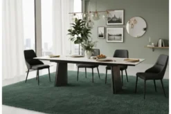 Sedia imbottita nera stile moderno MONOLIT