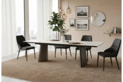 Sedia imbottita nera stile moderno MONOLIT