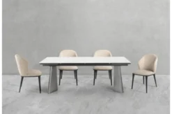 Sedia in tessuto beige imbottita SIENA