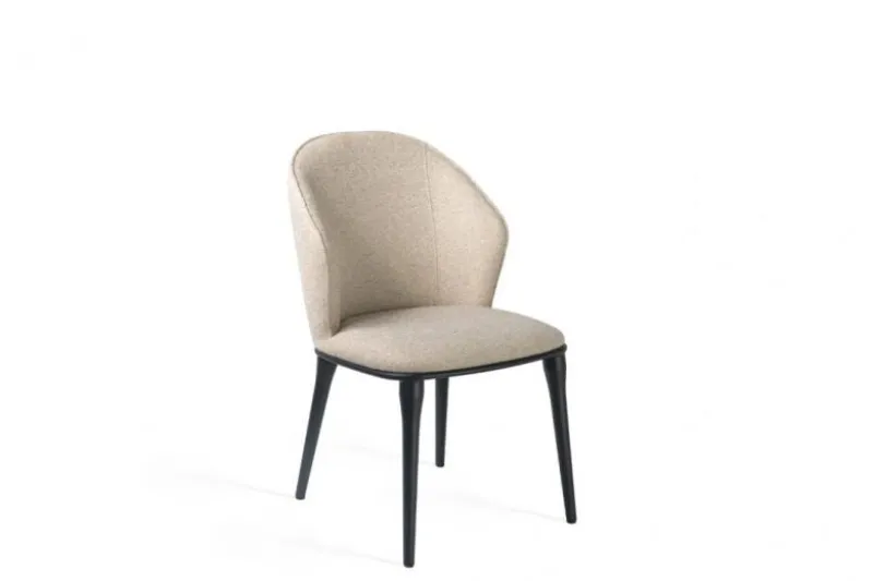 Sedia in tessuto beige imbottita SIENA