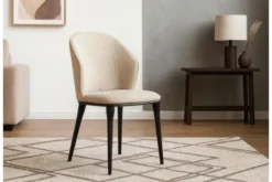 Sedia in tessuto beige imbottita SIENA