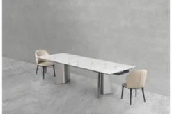 Sedia in tessuto beige imbottita SIENA