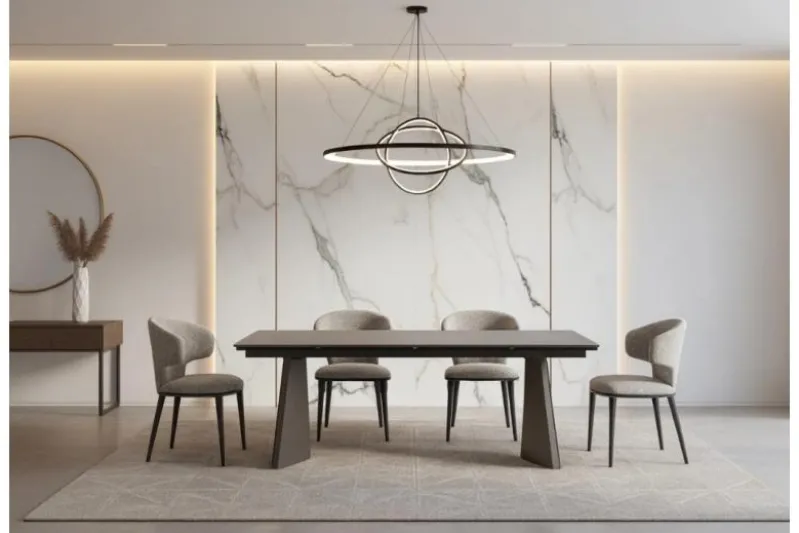 Sedia in tessuto beige moderna SERENE