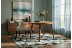 Sedia in tessuto beige moderna SERENE