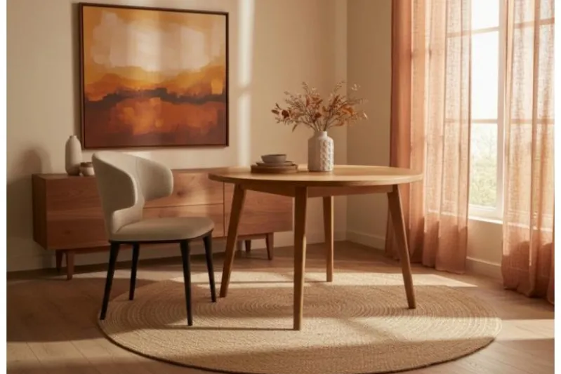 Sedia in tessuto beige moderna SERENE