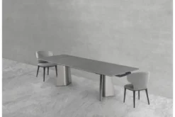 Sedia moderna in tessuto grigio SERENE