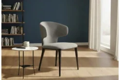 Sedia moderna in tessuto grigio SERENE