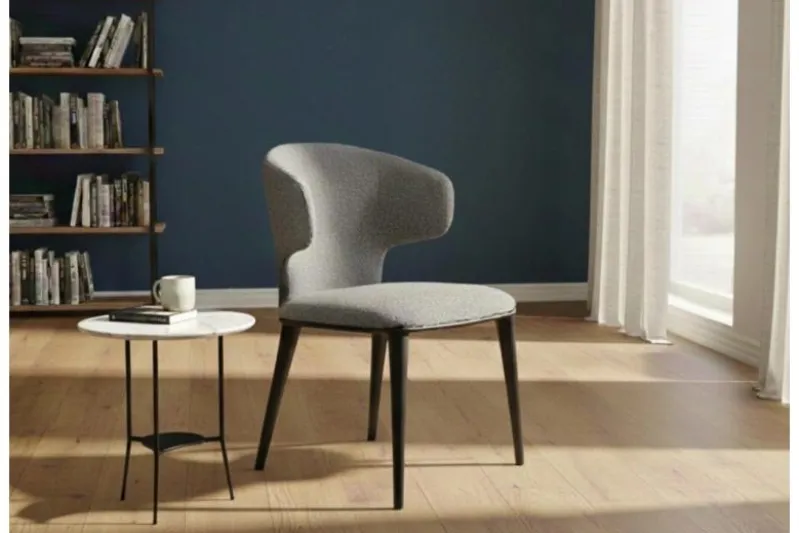 Sedia moderna in tessuto grigio SERENE