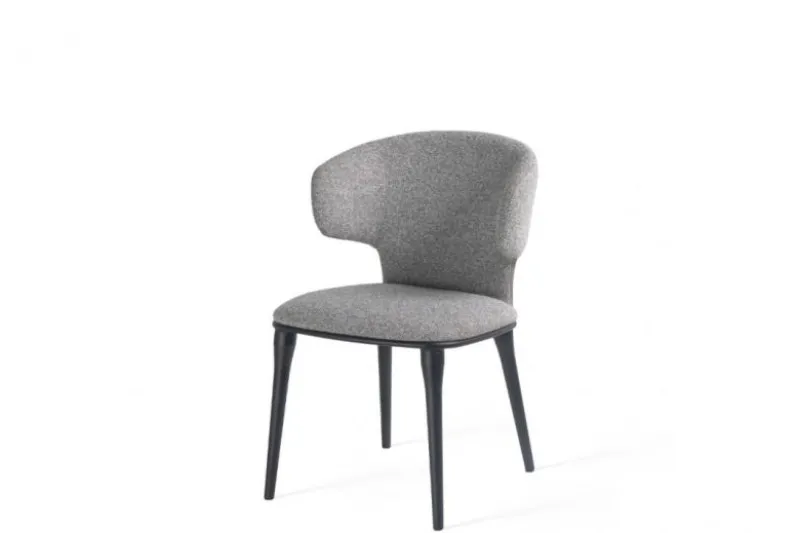 Sedia moderna in tessuto grigio SERENE