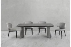Sedia moderna in tessuto grigio SERENE