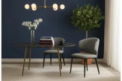 Sedia moderna in tessuto grigio SERENE