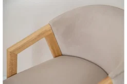 Sedia poltroncina rovere massello e velluto beige FORIO