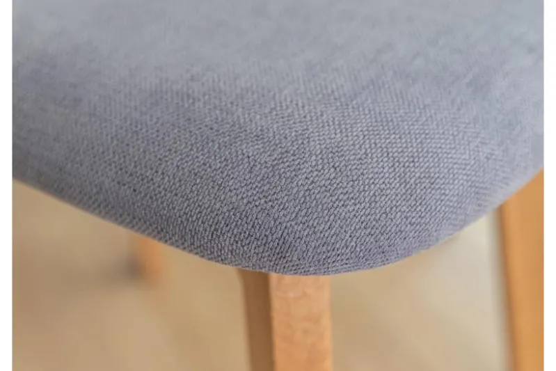 Sedia rovere massello con seduta grafite imbottita LEON