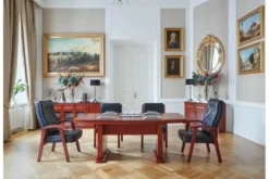 Sedia sala riunioni in pelle nera Consul