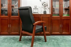 Sedia sala riunioni in pelle nera Consul