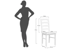 Sedia schienale alto faggio massello bianco seduta color noce shabby chic