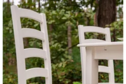 Sedia schienale doghe faggio massello bianco e rovere shabby chic