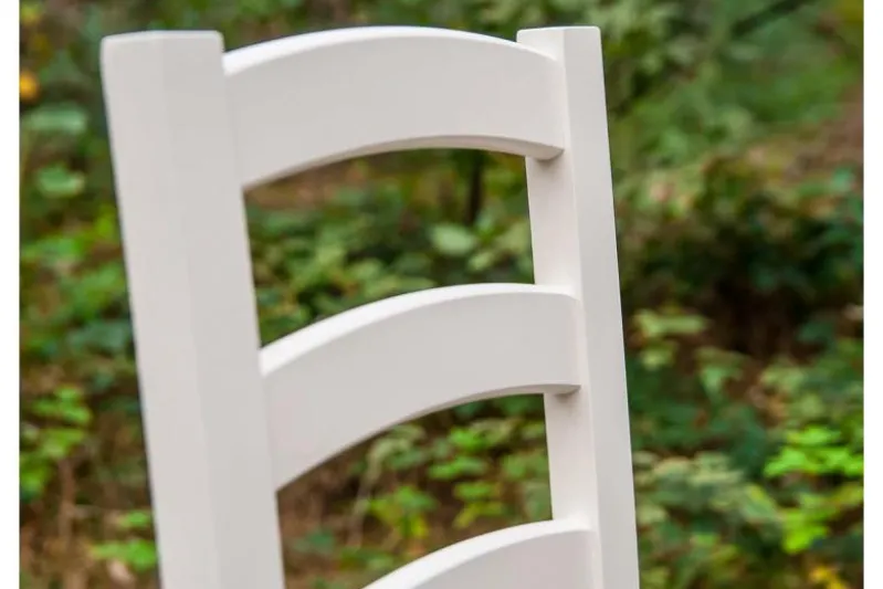 Sedia schienale doghe faggio massello bianco e rovere shabby chic
