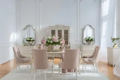 Sedia velluto rosa capitonné stile provenzale PRINCESS 08
