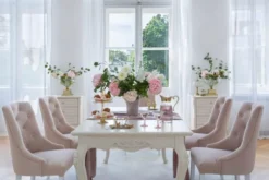 Sedia velluto rosa capitonné stile provenzale PRINCESS 08