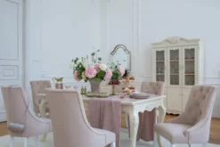 Sedia velluto rosa capitonné stile provenzale PRINCESS 08