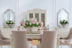 Sedia velluto rosa capitonné stile provenzale PRINCESS 08
