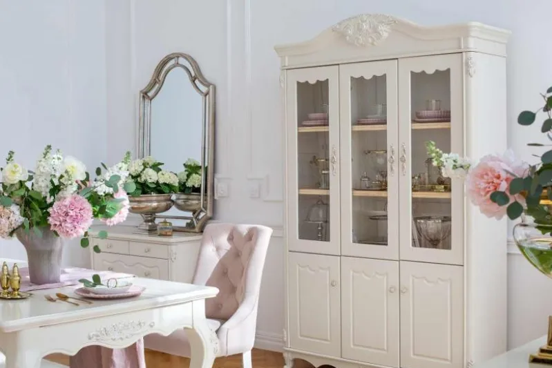 Sedia velluto rosa capitonné stile provenzale PRINCESS 08