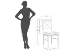 Set 6 sedie da tavolo shabby chic in faggio massello bianche