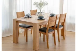 Set tavolo 90x180 SIENA in rovere + 6 sedie in rovere LEON