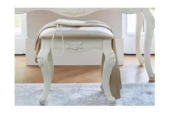 Sgabello basso imbottito avorio stile classico Bella 950