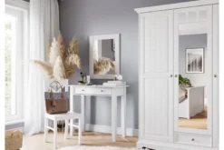 Specchiera shabby chic pino massello bianco