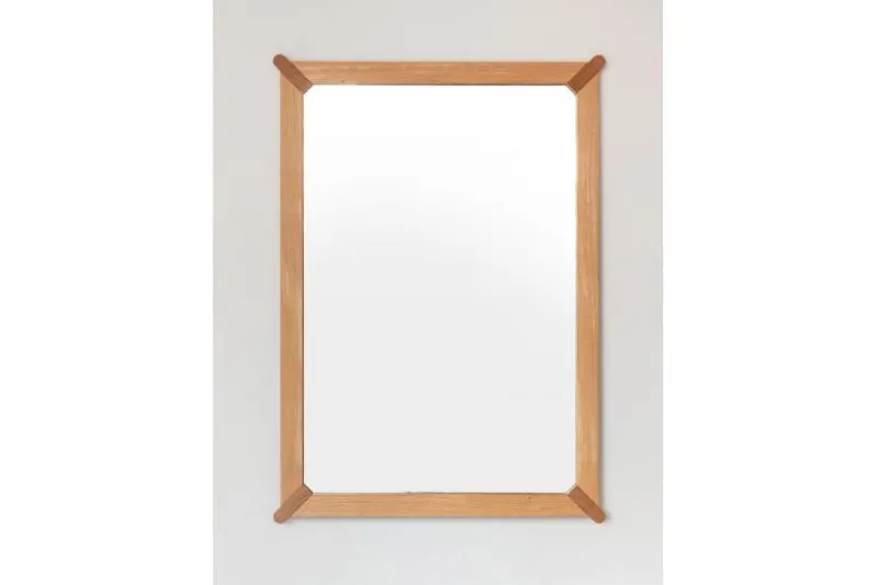 Specchio da parete moderno legno massello di rovere naturale