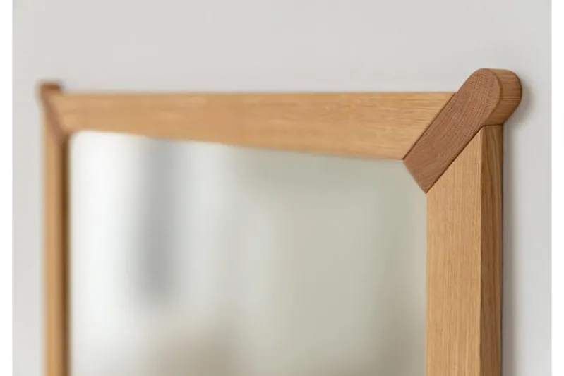 Specchio da parete moderno legno massello di rovere naturale