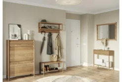 Specchio da parete moderno legno massello di rovere naturale