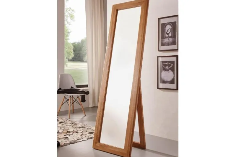 Specchio da terra cornice in legno naturale oliato di rovere massello