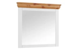 Specchio rettangolare con cornice bicolore in pino massello shabby country