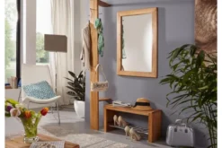 Specchio rettangolare cornice in rovere massello naturale oliato