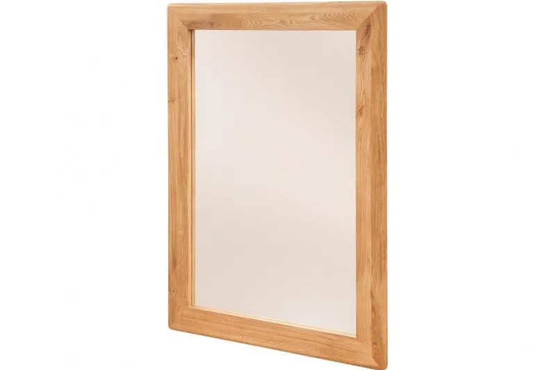 Specchio rettangolare cornice in rovere massello naturale oliato