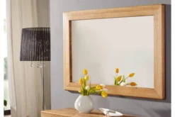Specchio rettangolare cornice in rovere massello naturale oliato