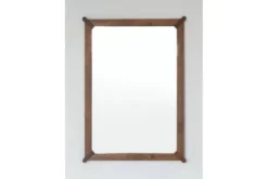 Specchio rettangolare moderno legno massello di rovere tabacco