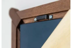 Specchio rettangolare moderno legno massello di rovere tabacco