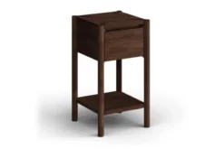 Tavolinetto moderno con cassetto rovere massello tabacco