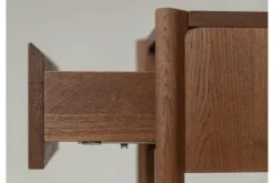 Tavolinetto moderno con cassetto rovere massello tabacco