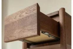 Tavolinetto moderno con cassetto rovere massello tabacco